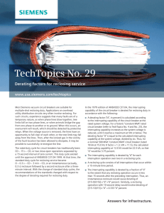 TechTopics No. 29 Derating factors for reclosing service www.usa.siemens.com/techtopics