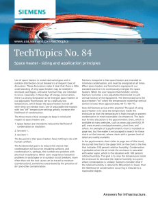 TechTopics No. 84 Space heater - sizing and application principles www.usa.siemens.com/techtopics