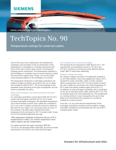 TechTopics No. 90 Temperature ratings for external cables www.usa.siemens.com/techtopics