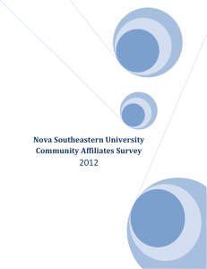 2012 Nova Southeastern University Community Affiliates Survey