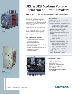 GER &amp; GEH Medium Voltage Replacement Circuit Breakers Why Siemens?