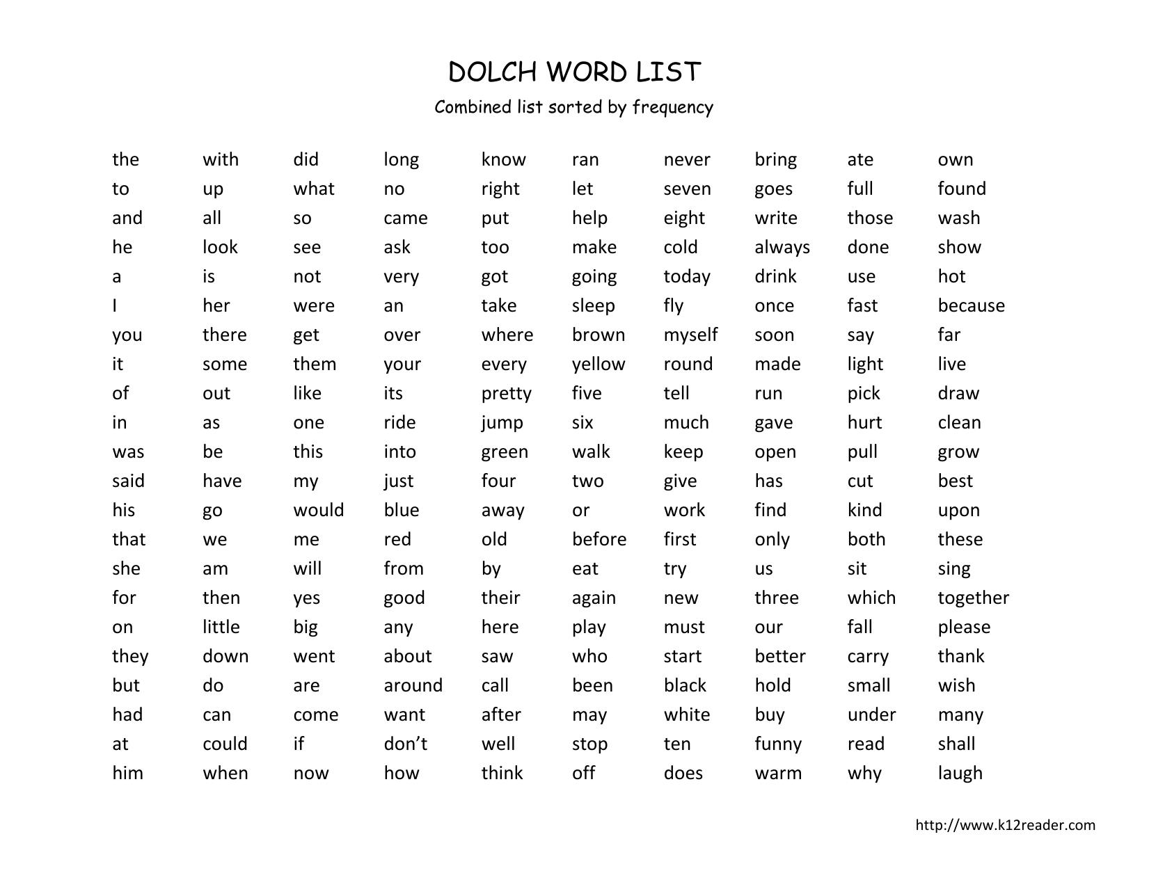 first 100 dolch sight words flash cards