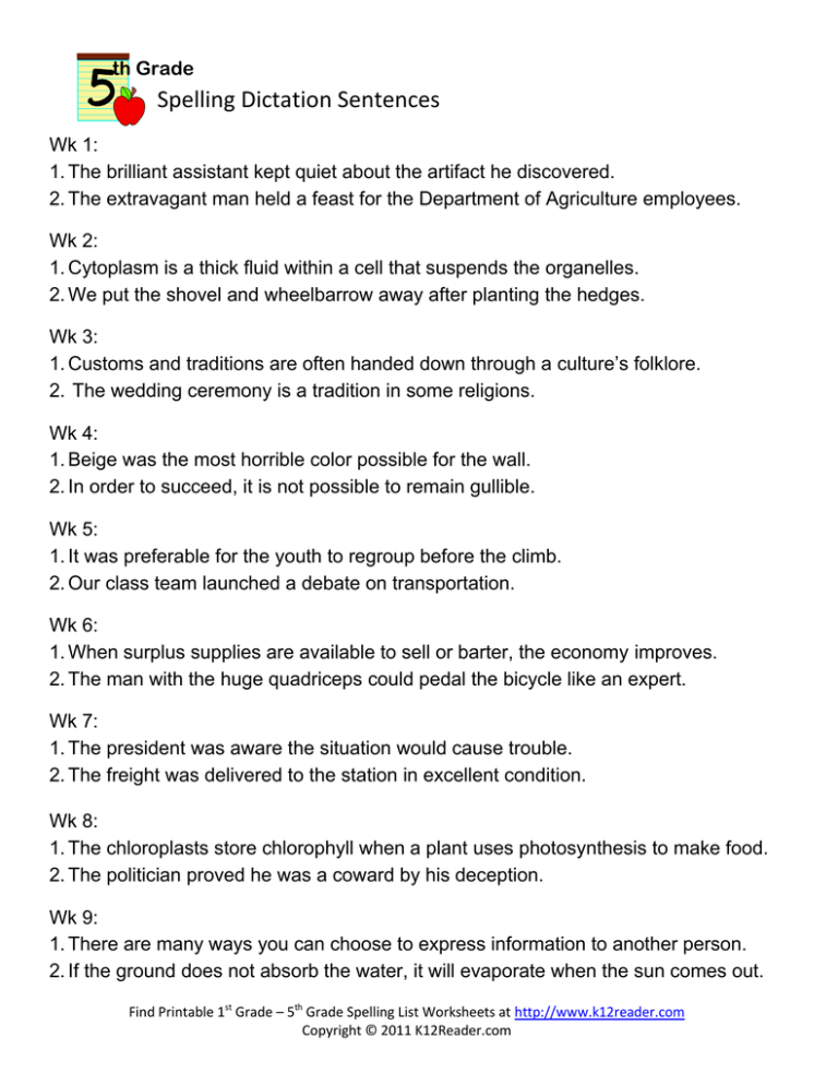 spelling-dictation-sentences