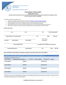 CONCURRENT ENROLLMENT Registration Form