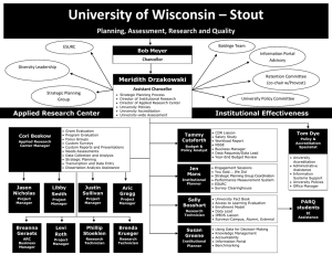 University of Wisconsin – Stout Planning, Assessment, Research and Quality Meridith Drzakowski