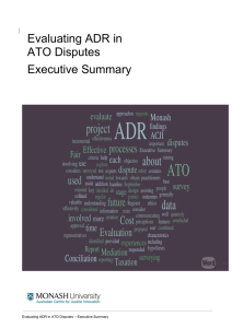 Evaluating ADR in ATO Disputes Executive Summary