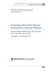 Evaluating Alternative Dispute Resolution in Taxation Disputes