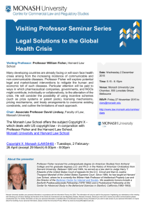 Visiting Professor Seminar Series Legal Solutions to the Global  Health Crisis