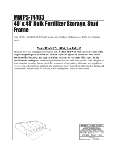 MWPS-74403 40 x 48 Bulk Fertilizer Storage, Stud Frame WARRANTY DISCLAIMER