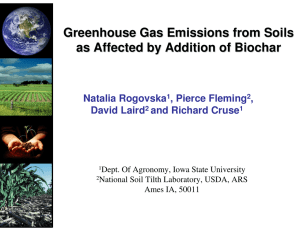 Greenhouse Gas Emissions from Soils as Affected by Addition of Biochar