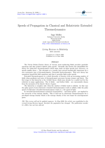Speeds of Propagation in Classical and Relativistic Extended Thermodynamics Ingo M¨ uller