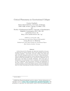 Critical Phenomena in Gravitational Collapse