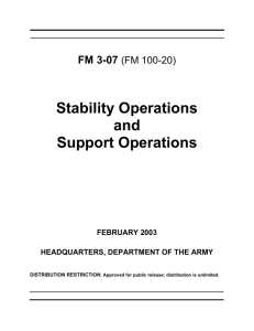 Stability Operations and Support Operations