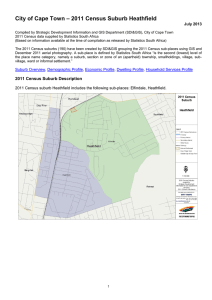 – 2011 Census Suburb Heathfield City of Cape Town July 2013