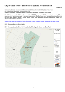 – 2011 Census Suburb Joe Slovo Park City of Cape Town