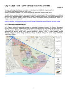 – 2011 Census Suburb Khayelitsha City of Cape Town July 2013