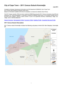 – 2011 Census Suburb Kommetjie City of Cape Town July 2013