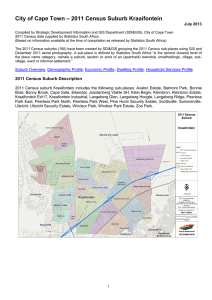 – 2011 Census Suburb Kraaifontein City of Cape Town July 2013