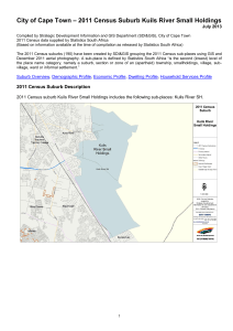 – 2011 Census Suburb Kuils River Small Holdings July 2013