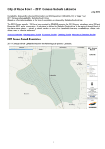 – 2011 Census Suburb Lakeside City of Cape Town July 2013