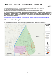 – 2011 Census Suburb Lavender Hill City of Cape Town July 2013