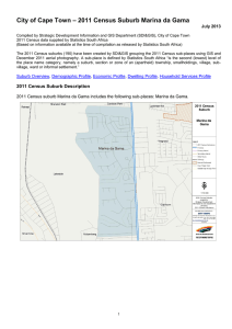 – 2011 Census Suburb Marina da Gama City of Cape Town