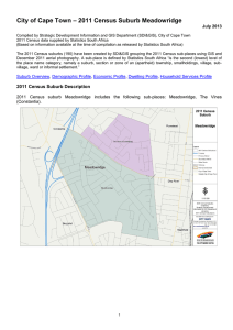 – 2011 Census Suburb Meadowridge City of Cape Town July 2013