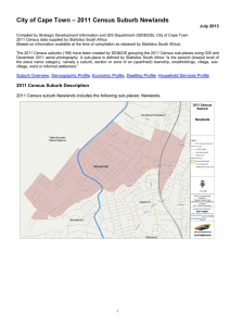 – 2011 Census Suburb Newlands City of Cape Town July 2013
