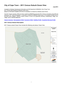 – 2011 Census Suburb Ocean View City of Cape Town July 2013