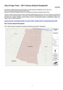 – 2011 Census Suburb Oranjezicht City of Cape Town July 2013