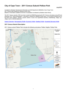 – 2011 Census Suburb Pelikan Park City of Cape Town July 2013