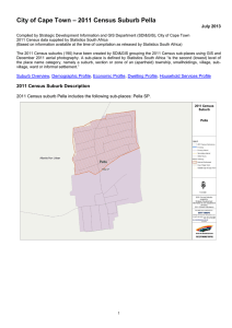 – 2011 Census Suburb Pella City of Cape Town July 2013