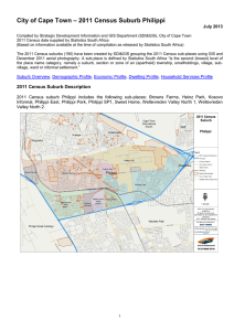 – 2011 Census Suburb Philippi City of Cape Town July 2013