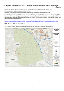 – 2011 Census Suburb Philippi Small Holdings City of Cape Town