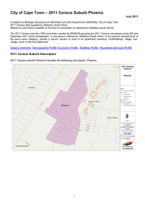 – 2011 Census Suburb Phoenix City of Cape Town July 2013