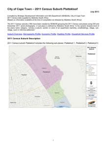 – 2011 Census Suburb Plattekloof City of Cape Town July 2013