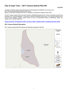 – 2011 Census Suburb Red Hill City of Cape Town July 2013