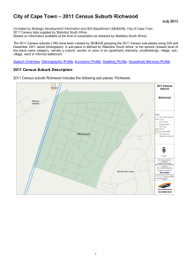 – 2011 Census Suburb Richwood City of Cape Town July 2013