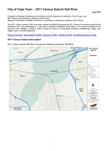 – 2011 Census Suburb Salt River City of Cape Town July 2013