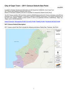 – 2011 Census Suburb Sea Point City of Cape Town July 2013