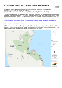 – 2011 Census Suburb Simons Town City of Cape Town July 2013