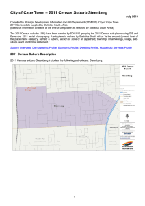 – 2011 Census Suburb Steenberg City of Cape Town July 2013