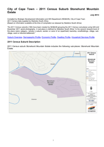 –  2011  Census  Suburb  Stonehurst ... City  of  Cape  Town Estate July 2013