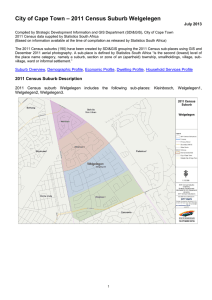 – 2011 Census Suburb Welgelegen City of Cape Town July 2013