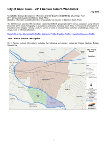 – 2011 Census Suburb Woodstock City of Cape Town July 2013