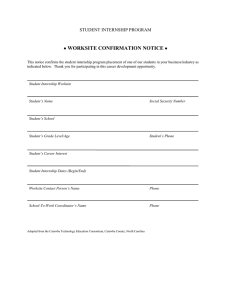  WORKSITE CONFIRMATION NOTICE STUDENT INTERNSHIP PROGRAM