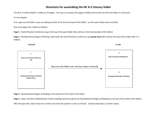 Directions for assembling the NC K‐2 Literacy folder 