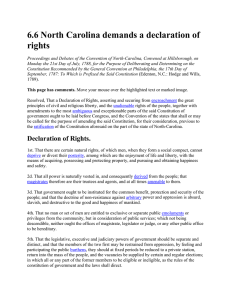 6.6 North Carolina demands a declaration of rights
