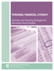 PERSONAL FINANCIAL LITERACY: Activities and Teaching Strategies for Secondary Social Studies