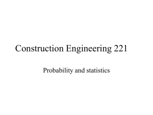 Construction Engineering 221 Probability and statistics